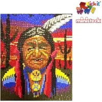 Stick-It Sioux opperhoofd Red Cloud (indianen), ca. 3.500 steentjes, compatibel met Ministeck