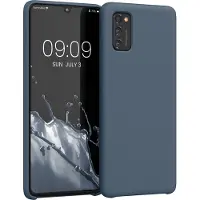 Kwmobile telefoonhoesje geschikt voor Samsung Galaxy A41 - Hoesje met siliconen coating - Smartphone case in leisteen