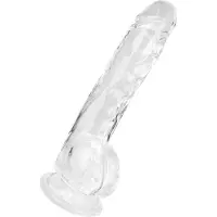 EIS transparante natuurlijke dildo met testikelbevestiging (20cm)