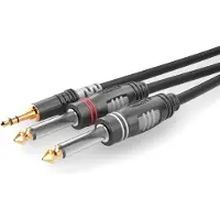 Sommer cable HBA-3S62-0300 Jackplug Audio Aansluitkabel [1x Jackplug male 3,5 mm - 2x Jackplug male 6,3 mm (mono)] 3.00 m Zwart