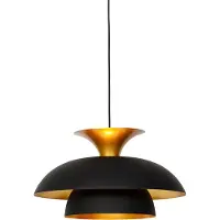 QAZQA Moderne ronde hanglamp zwart met goud 3-laags - Titus