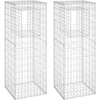 vidaXL Schanskorf palen 2 st 50x50x140 cm ijzer