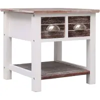 vidaXL Bijzettafel 40x40x40 cm paulowniahout bruin