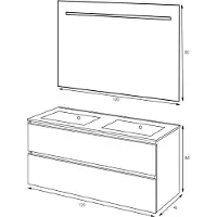 Wiesbaden Badmeubelset excellence sephia 120x60x46 cm mat wit