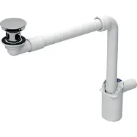 Geberit - Ruimte besparende wastafel sifon met uitlaat zonder overloop, chroom 152.091.21.1