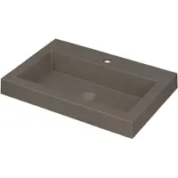 Ink Dock Meubelwastafel 60x40cm Quartz - 1 Kraangat - Beton - 8718835048860 - Rechthoekig - Wastafels, Meubelwastafels