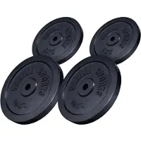 Gorilla Sports Voordeelbundel 30 kg Halterschijven Gietijzer Zwart - 30 mm