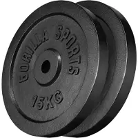 Gorilla Sports Halterschijven Set Gietijzer Zwart 2 x 15 kg - 31 mm