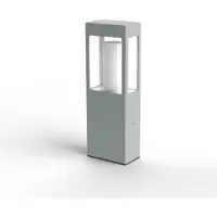 Roger Pradier BRICK² Model 2 Bollard Lamp Silk Grey | Clear Glass