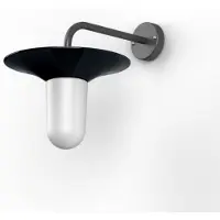 Roger Pradier Cooper Model 2 Wandlamp Black Enamelled Steel | Frosted Glass