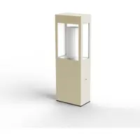 Roger Pradier BRICK² Model 2 Bollard Lamp Limestone | Clear Glass