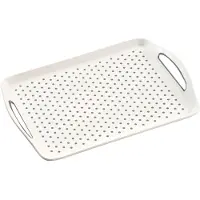 Kesper Dienblad Rechthoekig - Anti-slip Dienblad - Diep dienblad met antislip - Met handvatten - 45.5 x 32 x 4.5 Cm - Kleur: Wit
