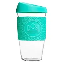 Neon Kactus Koffieglas 450 Ml Glas/siliconen Mintgroen