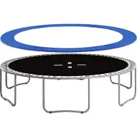 Springos Trampoline Rand | Beschermrand Trampoline | Rond | Ø 180 cm | Blauw
