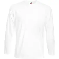 Fruit Of The Loom Heren Super Premium T-shirt met lange mouwen en ronde hals (Wit)