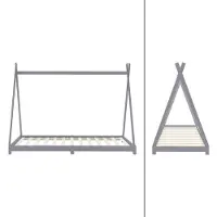 ML-Design Kinderbedframe Tipi | hout grijs 98x208x157 cm bed frames | NADUVI