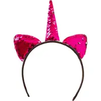 Partyxplosion Diadeem eenhoorn reversible pink (zilve en pink)