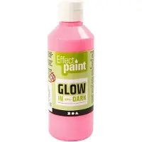 Creativ Company Glow in the dark verf - lichtrood, 250ml