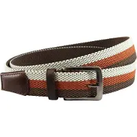 Landley Elastische Geweven Stretch Riem – Rekbaar Elastiek – Dames / Heren / Unisex – 3 Kleuren – Bruin/Cognac/Beige - Lengte totaal 140 cm / Riemmaat 125