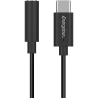 Energizer Audio Adapter 3,5 mm Jack naar USB-C - 11 cm (USB Type C), Adapter voor mobiel apparaat, Zwart