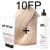 Kis KeraCream Color - 100ml - Haarverf Set - 10FP Parelblond | - (3 x haarverf & 1L waterstofperoxide)