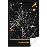 PosterMonkey Poster Plattegrond - Waver - Kaart - Goud - Stadskaart - 40x60 cm