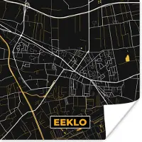 PosterMonkey Poster Stadskaart - Eeklo - Goud - Kaart - Plattegrond - 100x100 cm XXL