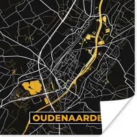 PosterMonkey Poster Kaart - Oudenaarde - Goud - Plattegrond - Stadskaart - 50x50 cm