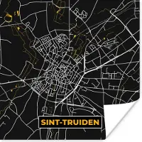 PosterMonkey Poster Sint-Truiden - Stadskaart - Plattegrond - Kaart - Gold - 50x50 cm