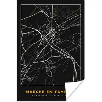 PosterMonkey Poster Marche-en-Famenne - Kaart - Stadskaart - Goud - Plattegrond - 120x180 cm XXL