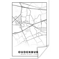 PosterMonkey Poster Zwart Wit – België – Plattegrond – Stadskaart – Kaart – Oudenburg - 40x60 cm