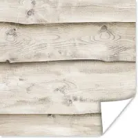 PosterMonkey Poster Wit - Planken - Hout - Berk - 30x30 cm
