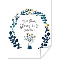 PosterMonkey Poster Spreuken - Quotes - Every flower blooms in its own time - 60x80 cm