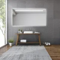 Gliss Design Spiegel horizontaal led standaard verlichting 150 cm en spiegelverwarming