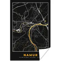PosterMonkey Poster Namur - Goud - Kaart - Stadskaart - Plattegrond - 40x60 cm
