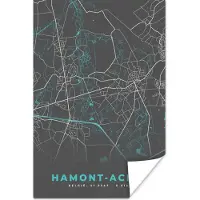 PosterMonkey Poster Stadskaart – Grijs - Kaart – Hamont Achel – België – Plattegrond - 20x30 cm
