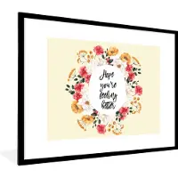 PosterMonkey Fotolijst incl. Poster - Beterschap - Quote - Bloem - Hope - 80x60 cm - Posterlijst