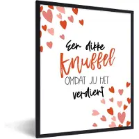 PosterMonkey Fotolijst incl. Poster - Get well soon - Quote - Hartjes - 60x80 cm - Posterlijst