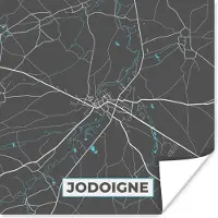 PosterMonkey Poster Stadskaart – Grijs - Kaart – Jodoigne – België – Plattegrond - 100x100 cm XXL