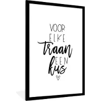 PosterMonkey Fotolijst incl. Poster - Beterschap - Quote - Hartjes - Kus - 60x90 cm - Posterlijst