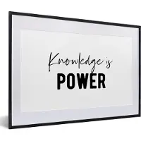 PosterMonkey Fotolijst incl. Poster - Quotes - Kennis - Leren - Studenten - Studeren - 60x40 cm - Posterlijst