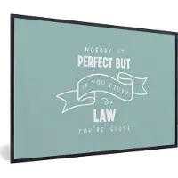 PosterMonkey Fotolijst incl. Poster - Quote - Rechten - Studeren - 90x60 cm - Posterlijst