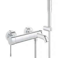 GROHE Essence Badkraan met omstel en koppelingen met douchegarnituur Chroom 25249001