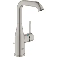 GROHE Essence Wastafelkraan Opbouw - uitloop 12.7cm - L-size - hoge draaibare uitloop - waste - supersteel 24174DC1