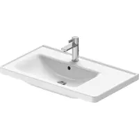 Duravit Wastafel D-Neo Rand Overloop Kraanvlak 1 Kraangat 80 cm Hoogglans Wit Links