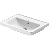 Duravit Wastafel d-neo met rand overloop kraanvlak zonder kraangat 65 cm hoogglans wit