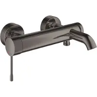 GROHE essence badkraan met omstelling, koppelingen en hartafstand van 15 cm, hard graphite