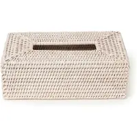 DECOR WALTHER Tissuebox Basket Rechthoek Rattan Licht