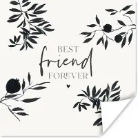 PosterMonkey Poster BFF - Best friend forever - Vriendschap - Quotes - Spreuken - 100x100 cm XXL