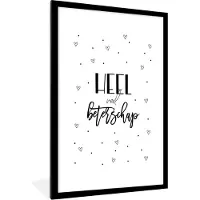 PosterMonkey Fotolijst incl. Poster - Beterschap - Quote - Stippen - Hartjes - 60x90 cm - Posterlijst